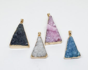 Triangle Druzy Pendant