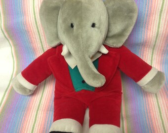 Vintage King Babar Stuffed Elephant Plush