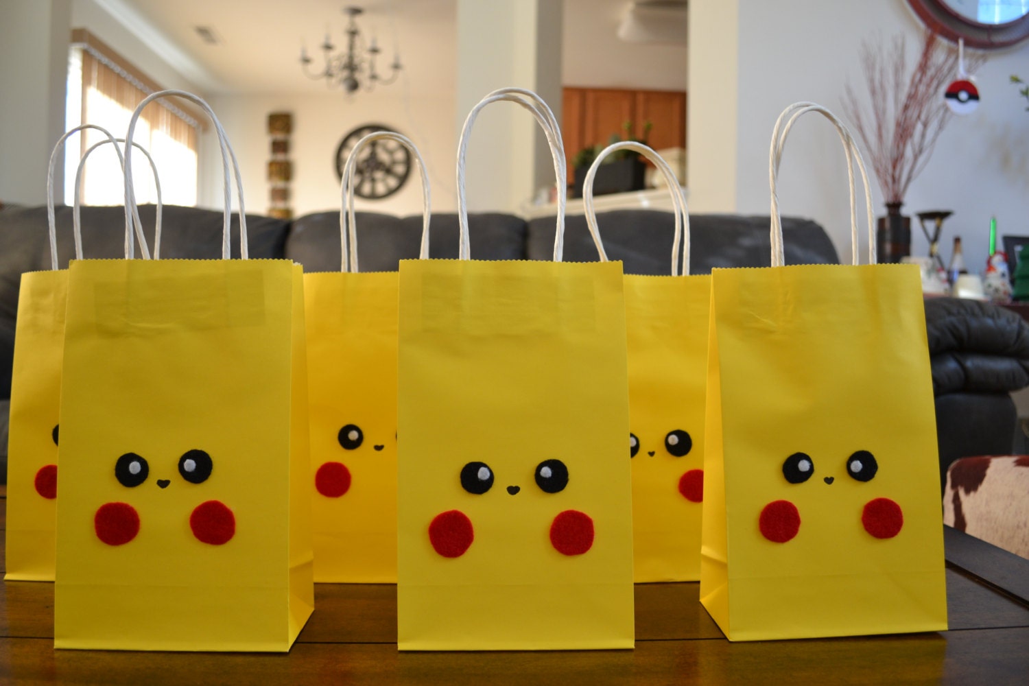 POKEMON PIKACHU FAVOR Bags Set of 12 Pokemon Inspire Favor