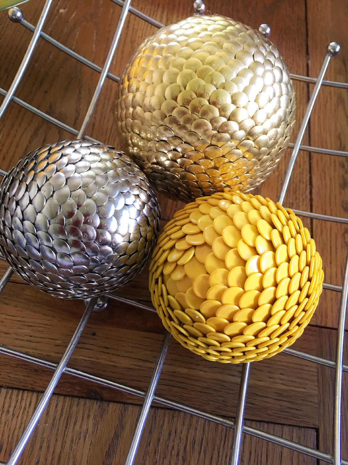 Gold vase filler ball Silver vase filler ball Yellow vase