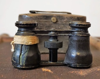 Antique Opera Glasses Binoculars in Original Leather Case