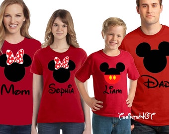 Disney Family Shirts, Family Disney Shirts, Matching Shirts Disney, Mickey and Minnie Head Shirts, Women's Disney Shirt, Disney Trip Shirts
