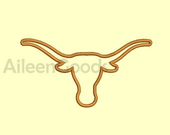 Texas Longhorns Applique design 11 Size 8 File INSTANT download machine embroidery