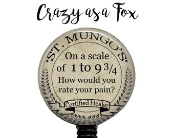 Harry Potter Nurse St Mungo's Retractable Badge Holder, Retractable ID Badge Reel, Harry Potter Badge Reel, ID Badge Reel