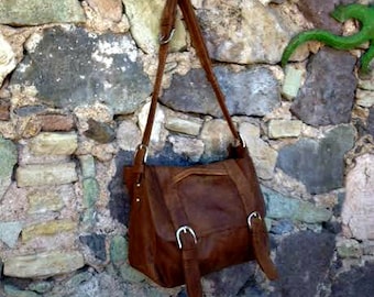 Brown Leather Hobo Laptop Bag