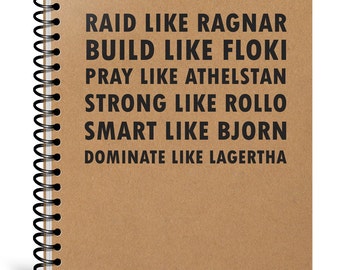 Ragnar Lothbrok - Vikings Notebook - Writing Journal - Diary - Vikings Christmas Gift - Floki Journal - Lagertha Notebook