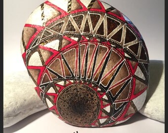 Hand Painted Stones,Home Decor,Painted Rock,River Pebble,Acrylic,Interior,Jewelry,Spirit,Lucky,Gift,Unique,Birthday,Spring,Easter,Brown,Red