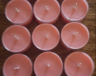 Set of 12 Love Spell Scented tealights//all natural soy tealights