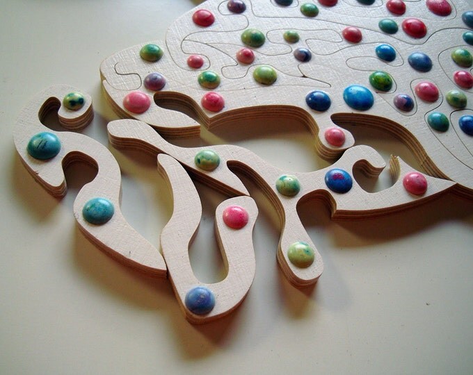 Dolphin Puzzle Art Play Heal, Ready to hang on the wall Smart toy Abstract Challenging Gift Handmade Acrylic on Wooden Pieces, by Samo Svete Dolphin Puzzle Art Play Heal, Ready to hang on the wall Smart toy Abstract Challenging Gift Handmade Acrylic on Wooden Pieces, by Samo Svete