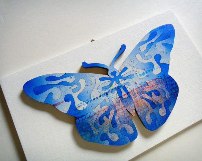 Butterfly Puzzle Art Interactive Healing, ADHD, Smart Toy, Family Gift, Wooden Handmade, Ready To Hang, Acrylic On Pieces by Samo Svete