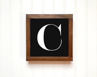Black Alphabet Mini Wood Sign | Letter Sign | Capital Letter Sign | Housewarming Gift | Monogram Sign |
