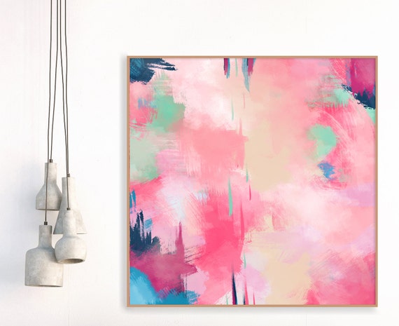 Items similar to Pink Abstract Art, Contemporary Print, Pink Wall Art ...