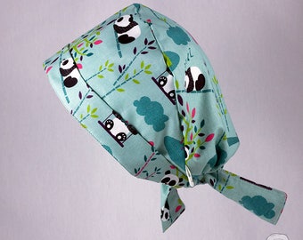 Surgical cap, Panda, surgical hats, scrub hats, cake shop, cotton 100%
