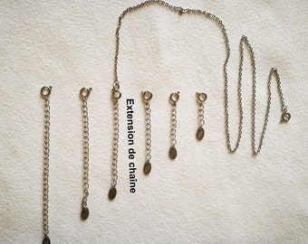 Extension chain titanium, 1, 2, 3,4,5,6rallonge removable waterproof extension hypoallergenic chain