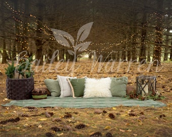 Baby Child Family Photography Prop Digital Backdrop for Photographers - Christmas Enchanted Forest Digital Backdrop
