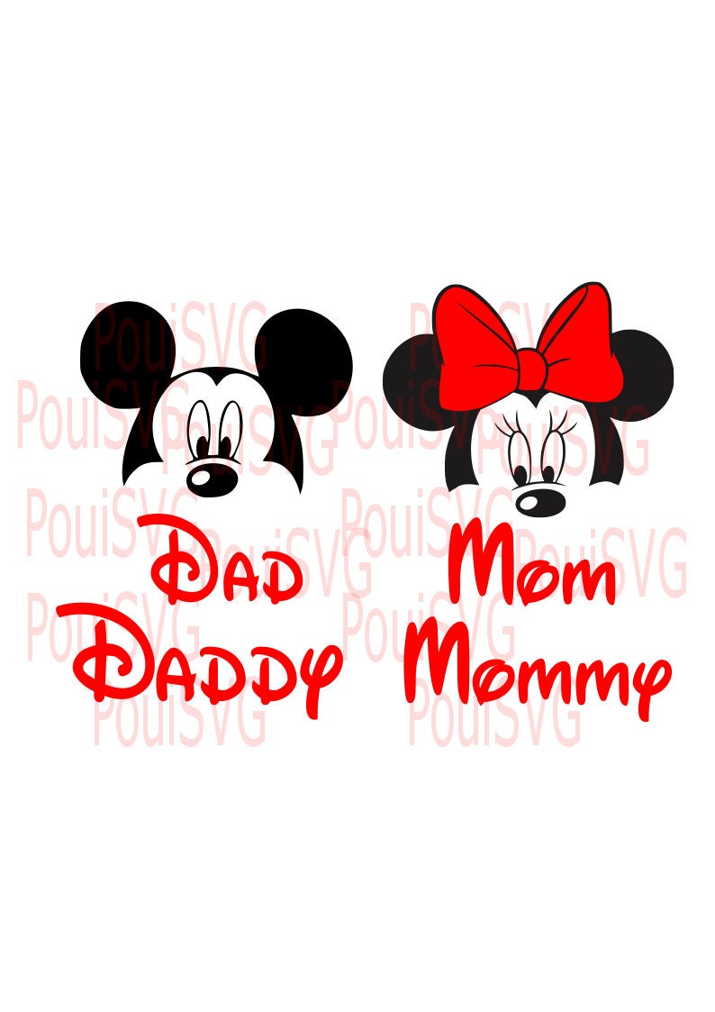 Mickey mouse svg Minnie Mouse svg Mom Dad svg Disney SVg