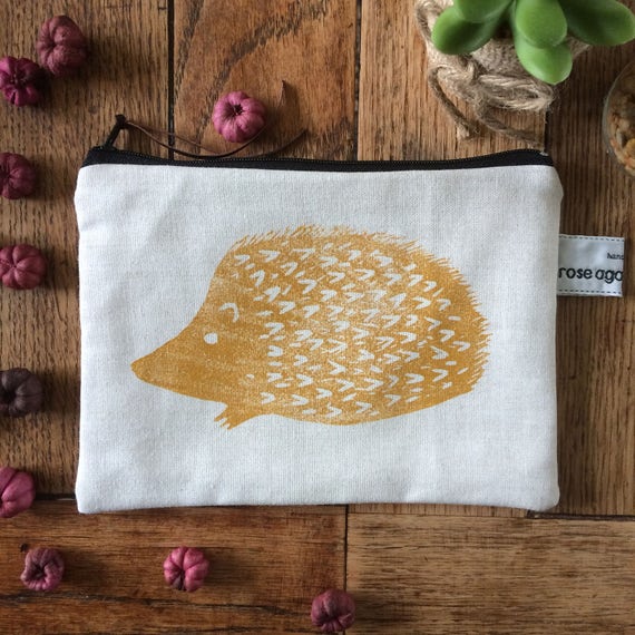 hedgehog makeup bag