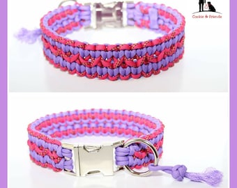 Dog collar "Zig zag", para cord collar, collar, dog, Biothaneverschluss, train stop collar, metal buckle, Klickveschluss