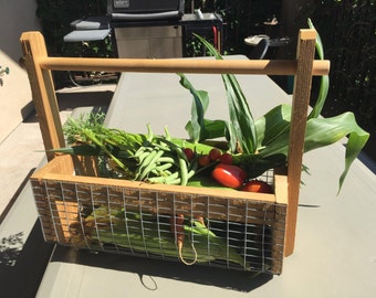 Garden Basket, Cedar Garden Basket, Vegetable Basket, Egg Basket