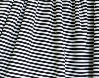 0.5m Rib knit fabric plain striped white navy 0.54yd