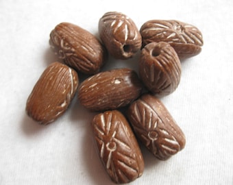 Vintage Hand-Carved Wooden Beads