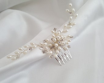Bridal Hair Comb, Pearl Hair Comb, Bridal Hair Jewelry, Pearl Wedding Headpiece, Bridal Hairpiece