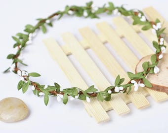 Simple Flower Crown, Bridal Flower Crown, Bridesmaid Flower Crown, Adult Flower Crown, Flower Girl Crown, White Flower Crown, Rustic Wedding
