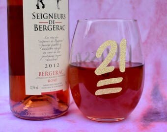 21st Birthday Gift for Her | Personalized Birthday Wine Glass | For Your Bestie | Custom Gift | 21st Birthday Wine Glass | 21st Bday