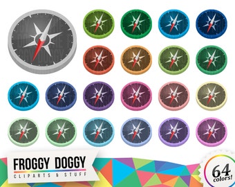 Compass Clipart, Travel Clipart, Vacation Clipart, Holiday Clipart, Hiking Clipart, Planner Clipart, Scrapbooking Cliparts