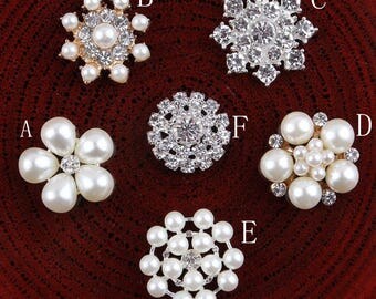 Clear Alloy Crystal Flatback Buttons for Baby Girls Hair Accessories/Ornaments Bling Metal Rhinestone Buttons
