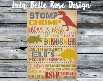 Dinosaur Birthday Invitation, Dinosaur Invitation, Dinosaur Printable Invitation, Dinosaur Invite, Dinosaur Party
