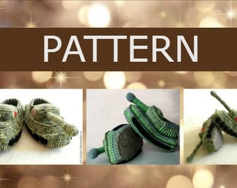 Crochet PATTERN Slippers-TANKS master class description PDF мастер класс вязание крючком