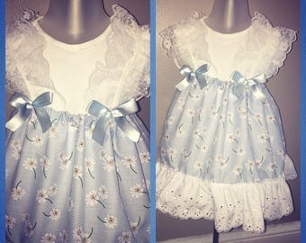 Floral Blue Lace Dress