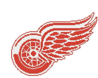 Counted Cross Stitch Pattern Detroit Red Wings NHL Logo