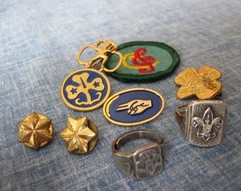 Vintage Girl Scout Jewelry & Patch 1960's