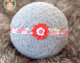 Newborn Headband, Baby Headband, Photo prop, Flower Headband, Floral Baby Headband, Newborn Photography Prop, Flower girl headband