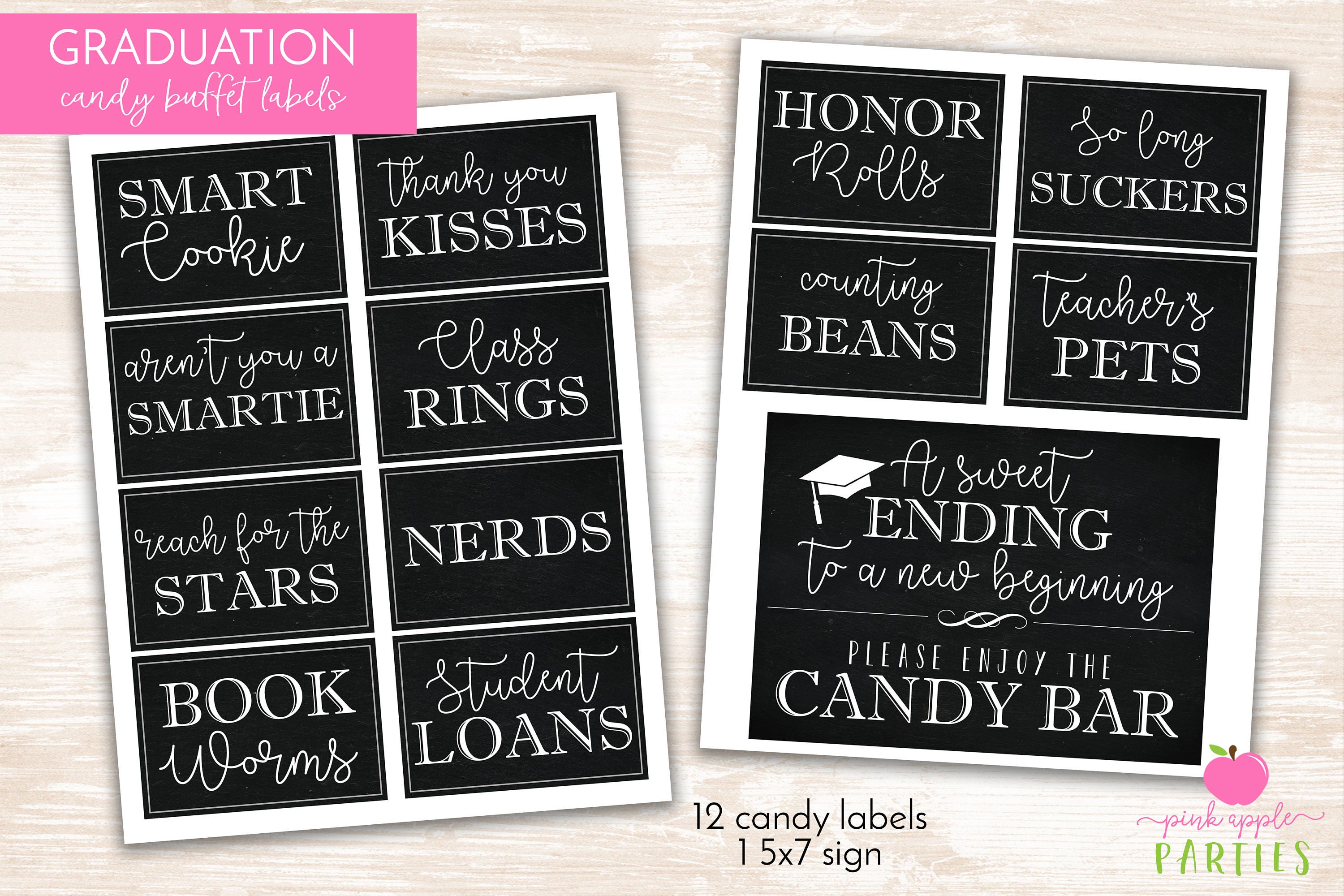 graduation-party-candy-signs-candy-bar-candy-buffet-smartie-cookie