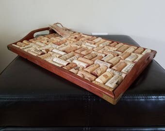 Re-purposed wine cork serving tray