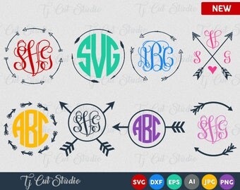 Arrow Svg, Arrows Svg, Arrow Monogram Svg, Circle Arrow Svg, Monogram Frame Svg, ,arrows SVG, digital cut file