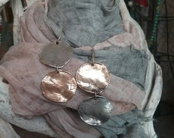 Bronze and Silver earrings