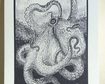 Octopus illustration - art print