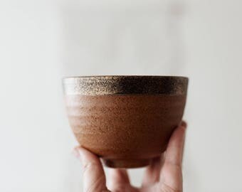 Vintage Golden Speckled Ceramic Bowl