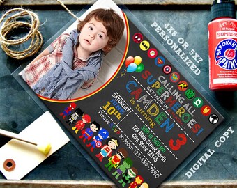 Superhero, Superhero Birthday, Superhero Invitation, Superhero Party, Superhero Birthday Invitation, Super hero Invitation, Superheroes