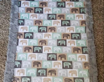 Safari Elephant Baby Blanket
