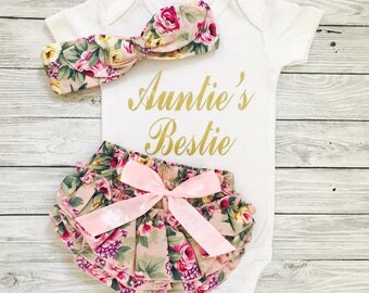 Baby Clothes Aunt, Auntie's Bestie, Aunt Baby, Aunt Baby Clothes, Aunt and Niece, Aunt and Niece Shirts, Baby Girl Clothes Aunt