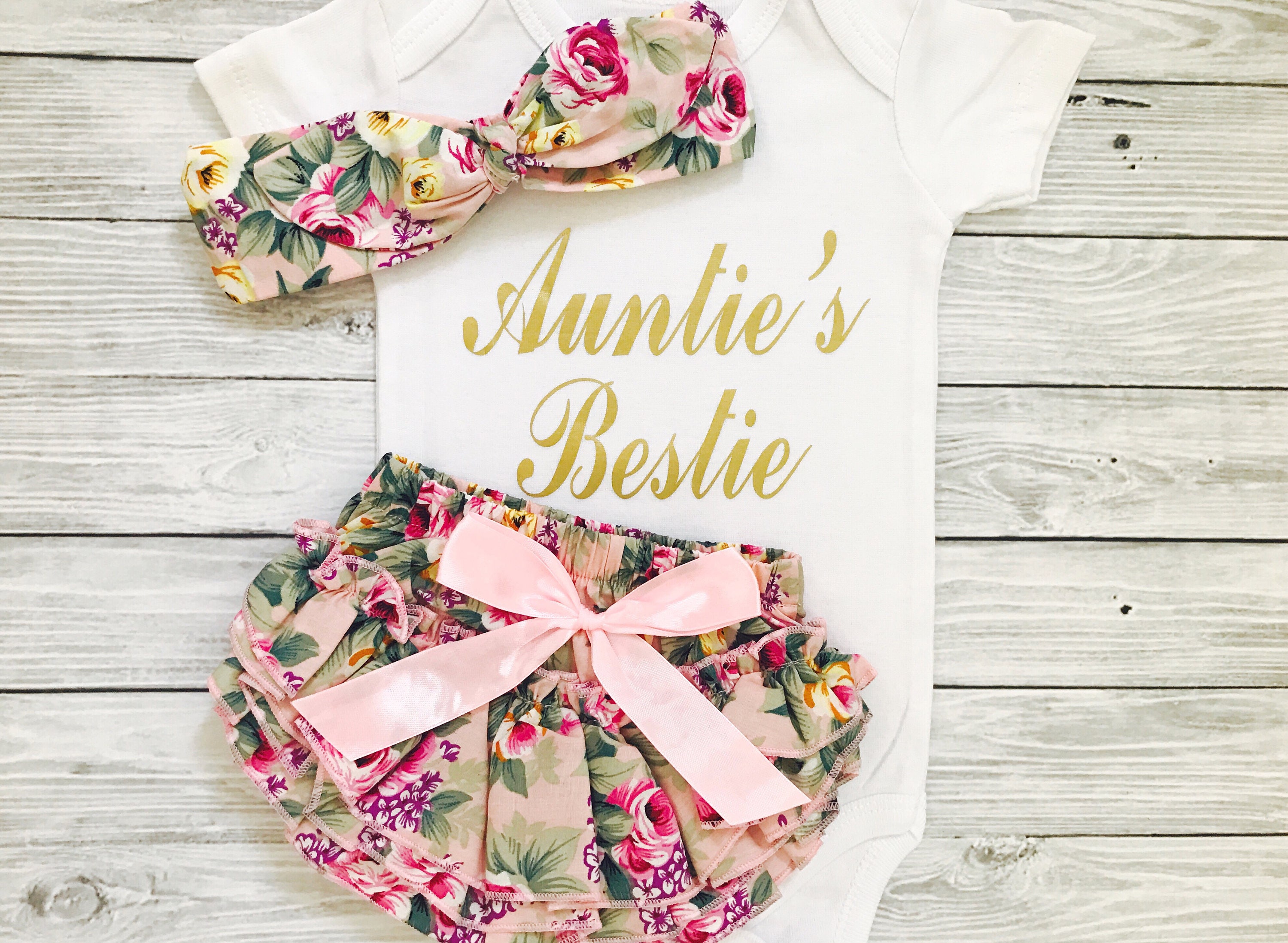 Baby Clothes Aunt Auntie's Bestie Aunt Baby Aunt Baby