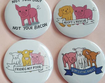 Vegan Pins - Set of 4