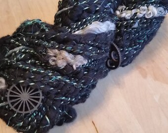 Goth Steampunk Hybrid - Handspun Art Yarn