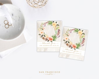 Printable BOHO EOS Lip Balm Favor or Holder, Bridal or Baby Shower Favor Tags - Instant Download PDF File