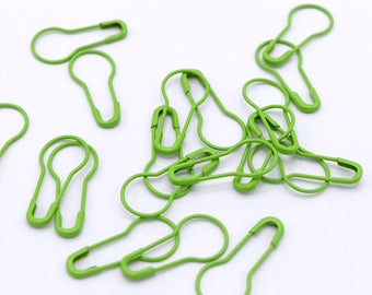 Green Bulb Safety Pin Locking Stitch Markers